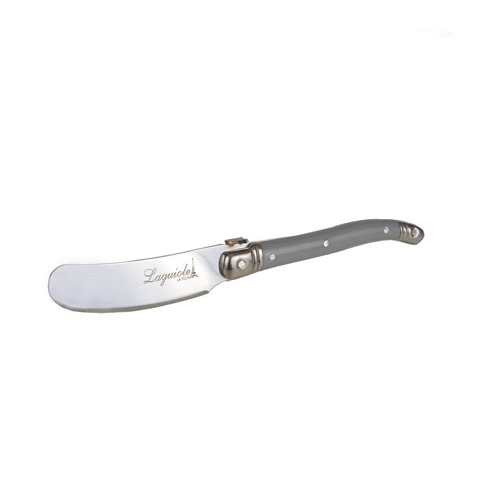 Conjunto De 4 Facas Laguiole Luxo Para Manteiga Em Bandeja De Madeira, Cinza