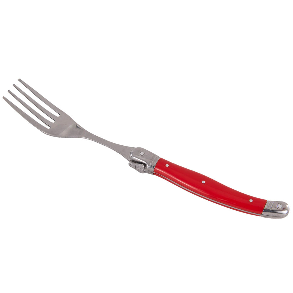 Conjunto De 6 Garfos Laguiole Luxo Em Bandeja De Madeira, Vermelho