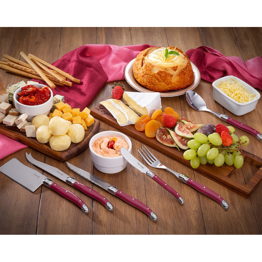 Conjunto De 6 Colheres Laguiole Luxo Em Bandeja De Madeira, Bordeax