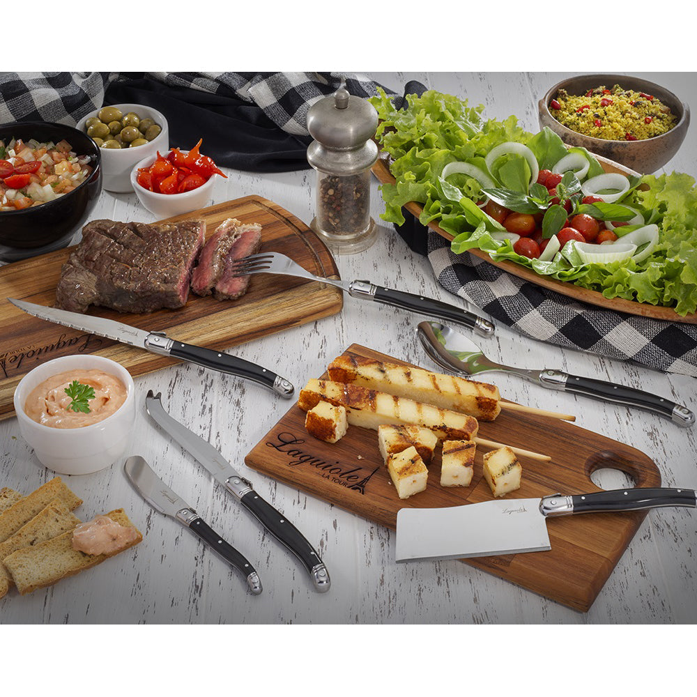 Conjunto De 6 Colheres Laguiole Luxo Em Bandeja De Madeira, Preto