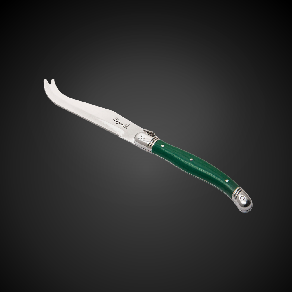 Conjunto De 3 Facas Laguiole Luxo Para Queijo Em Bandeja De Madeira, Verde