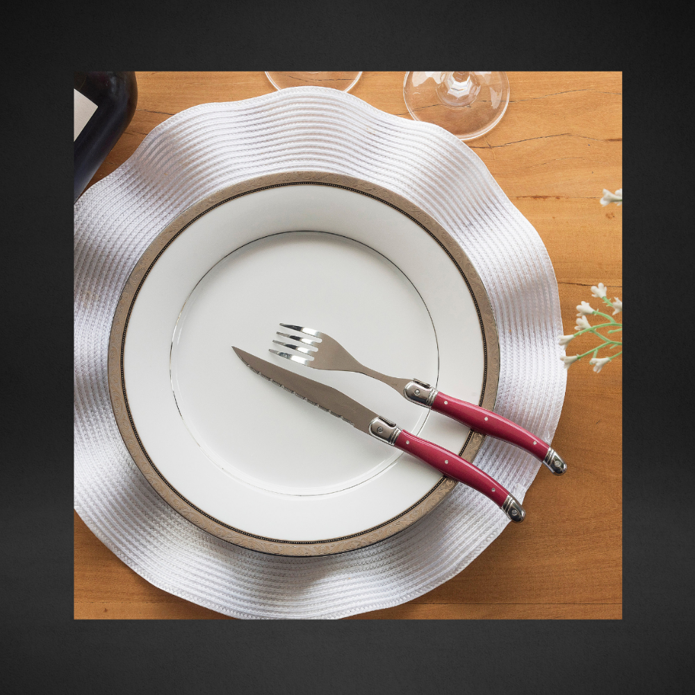 Conjunto De 6 Facas Laguiole Luxo Com Cepo De Madeira, Bordeaux