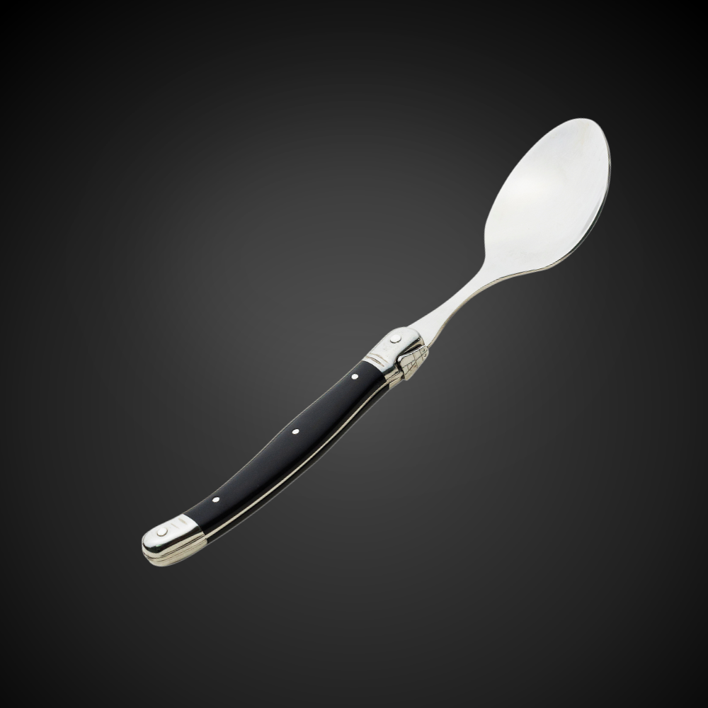 Conjunto De 6 Colheres Laguiole Luxo Em Bandeja De Madeira, Preto