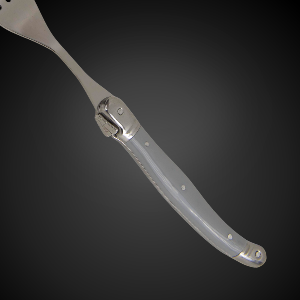 Conjunto De 6 Garfos Laguiole Luxo Em Bandeja De Madeira, Cinza