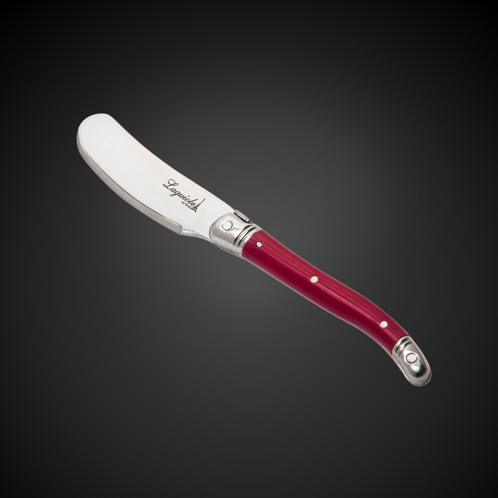 Conjunto 4 Facas Laguiole Luxo Para Manteiga Em Bandeja De Madeira, Bordeaux