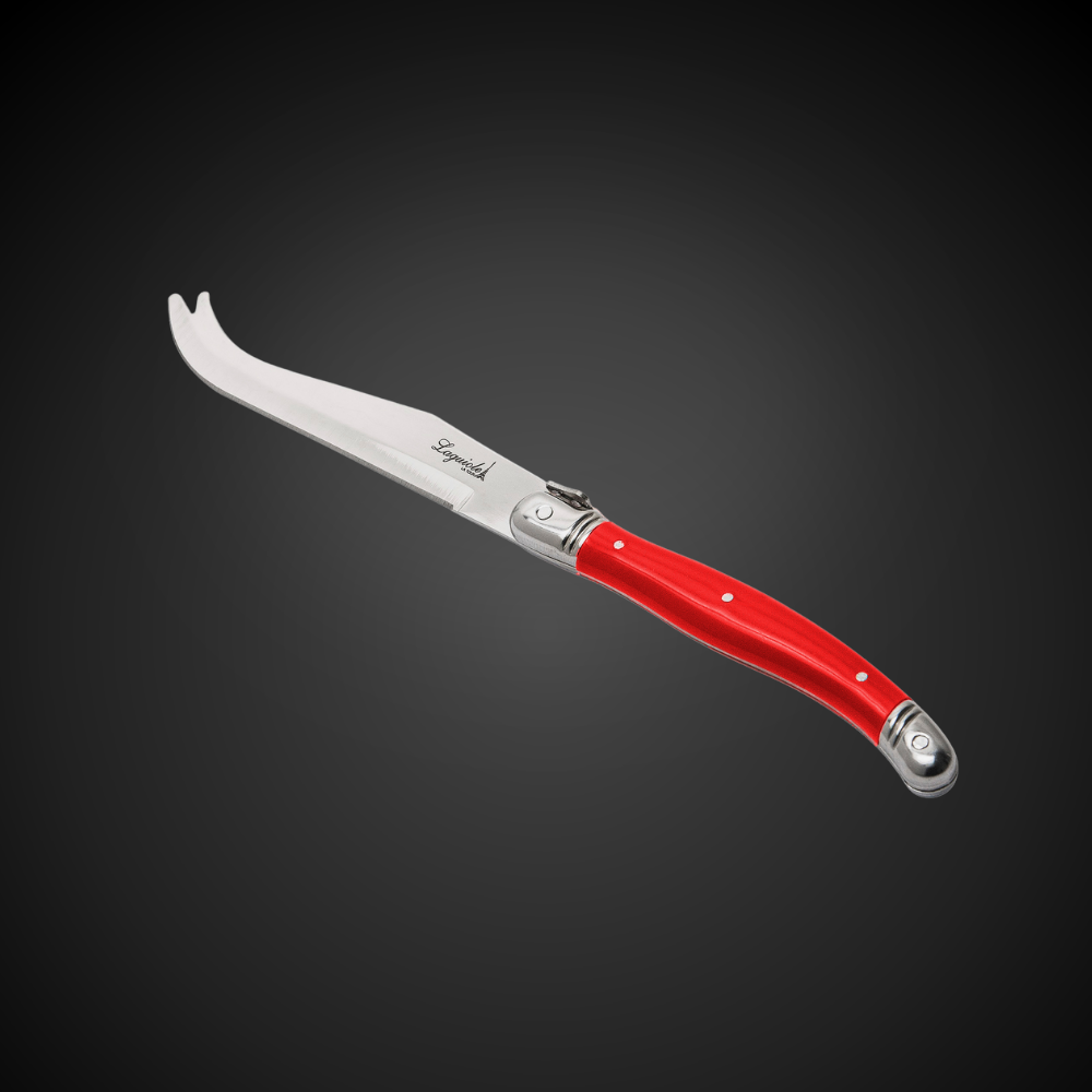 Conjunto De 3 Facas Laguiole Luxo Para Queijo Em Bandeja De Madeira, Vermelho