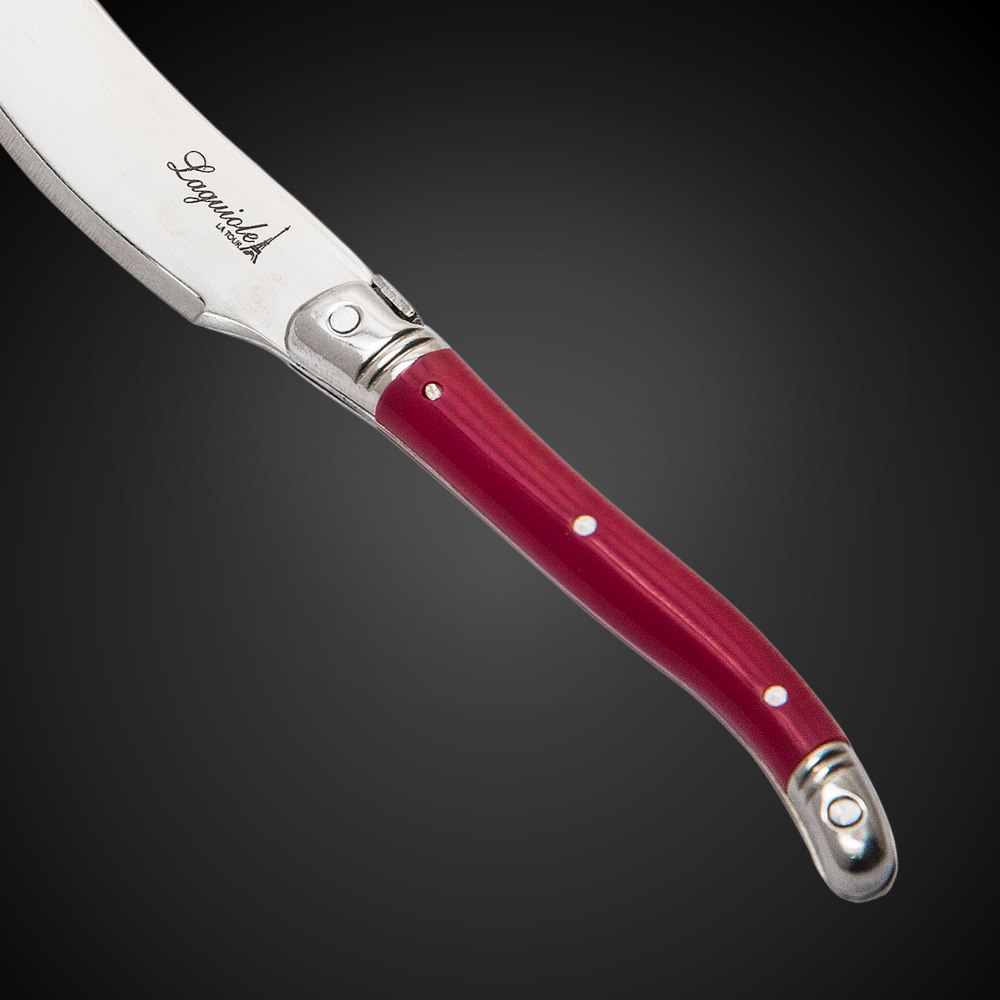 Conjunto 4 Facas Laguiole Luxo Para Manteiga Em Bandeja De Madeira, Bordeaux