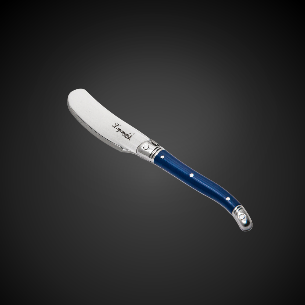 Conjunto De 3 Facas Laguiole Luxo Para Queijo Em Bandeja De Madeira, Azul