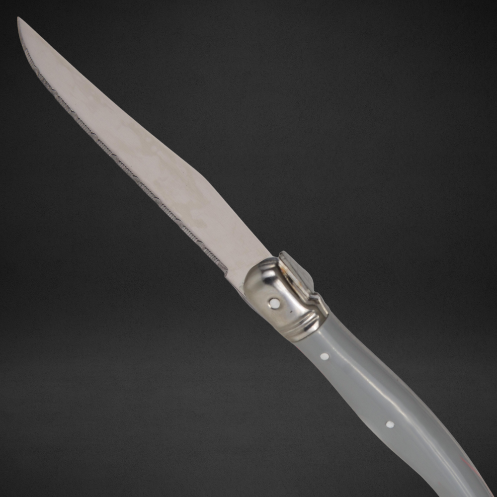 Conjunto De 6 Facas Laguiole Luxo Com Cepo De Madeira, Cinza