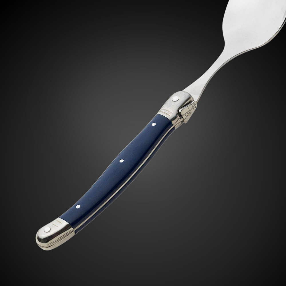 Conjunto De 6 Colheres Laguiole Luxo Em Bandeja De Madeira, Azul