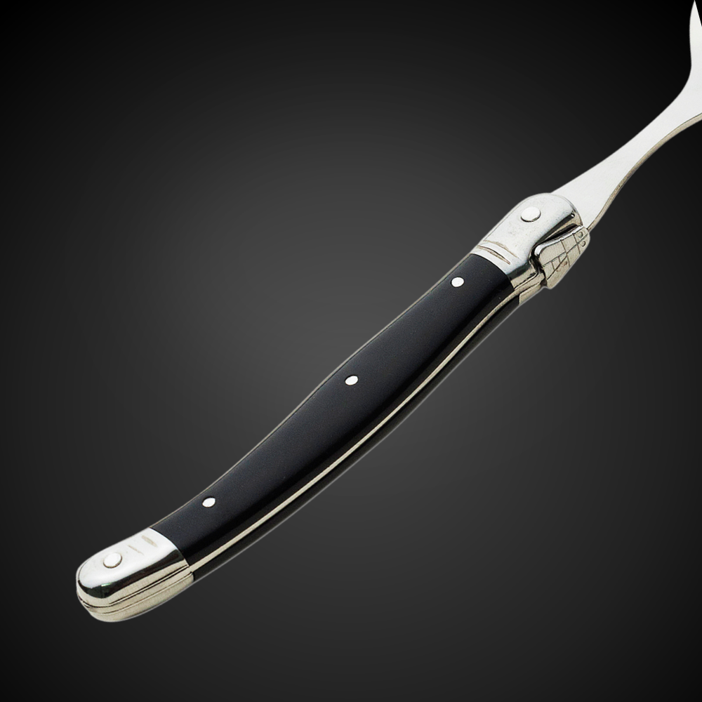 Conjunto De 6 Colheres Laguiole Luxo Em Bandeja De Madeira, Preto