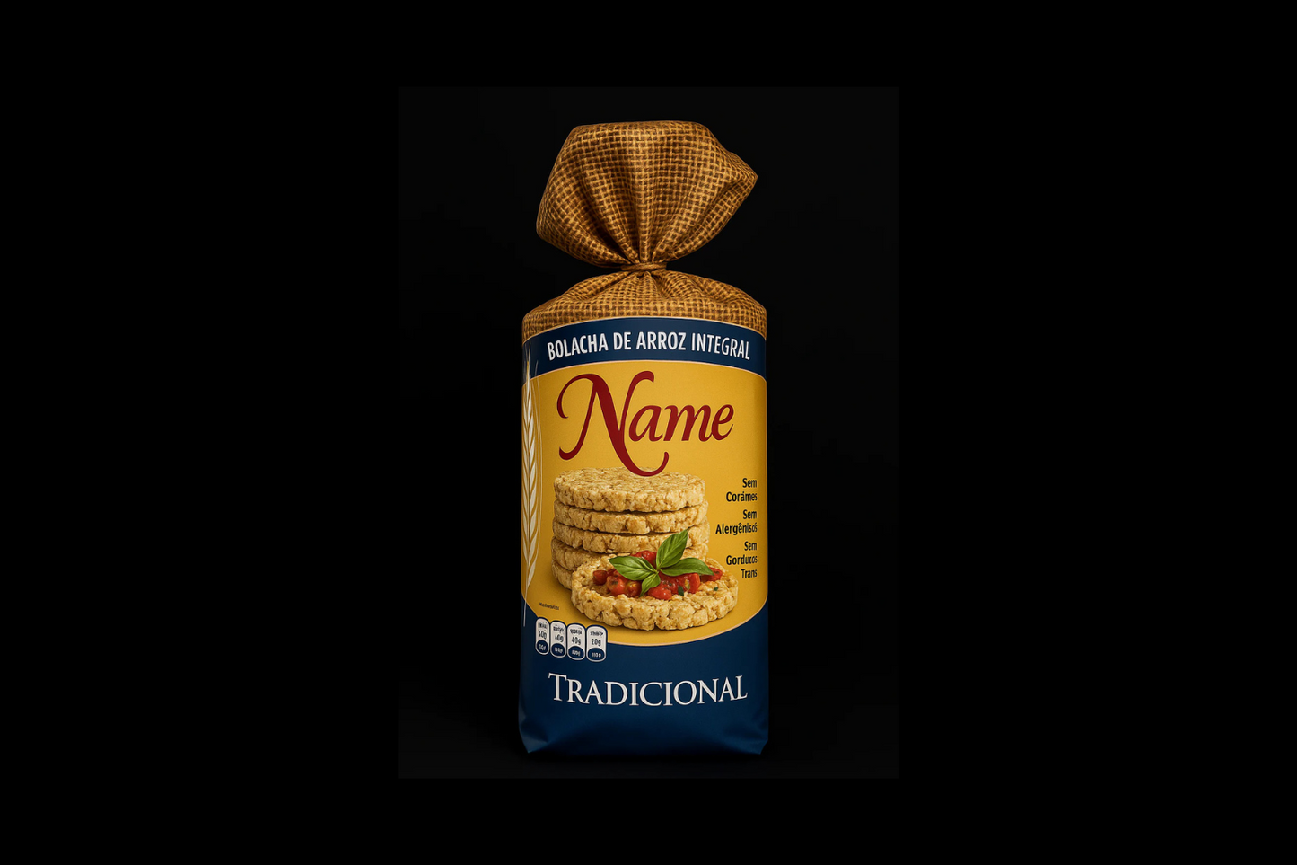 Bolacha De Arroz Integral Tradicional Caixa 24 Unidades