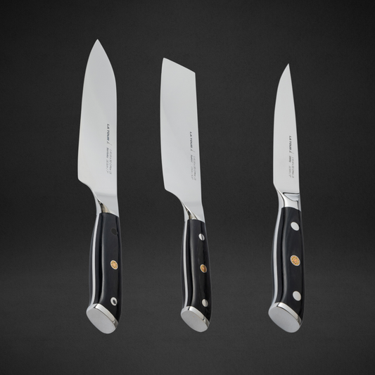 Jogo Facas La Tour Cabo Rígido Nakiri, Santoku E Utility