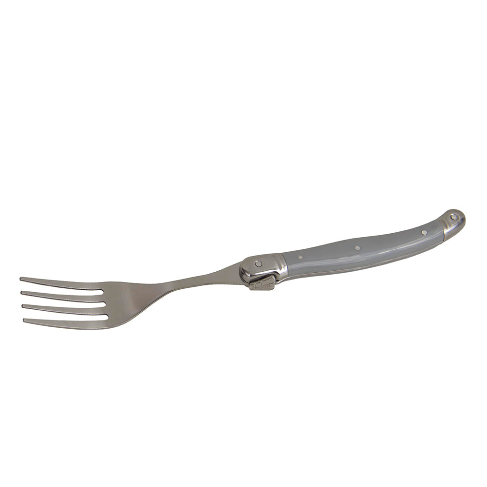 Conjunto De 6 Garfos Laguiole Luxo Em Bandeja De Madeira, Cinza