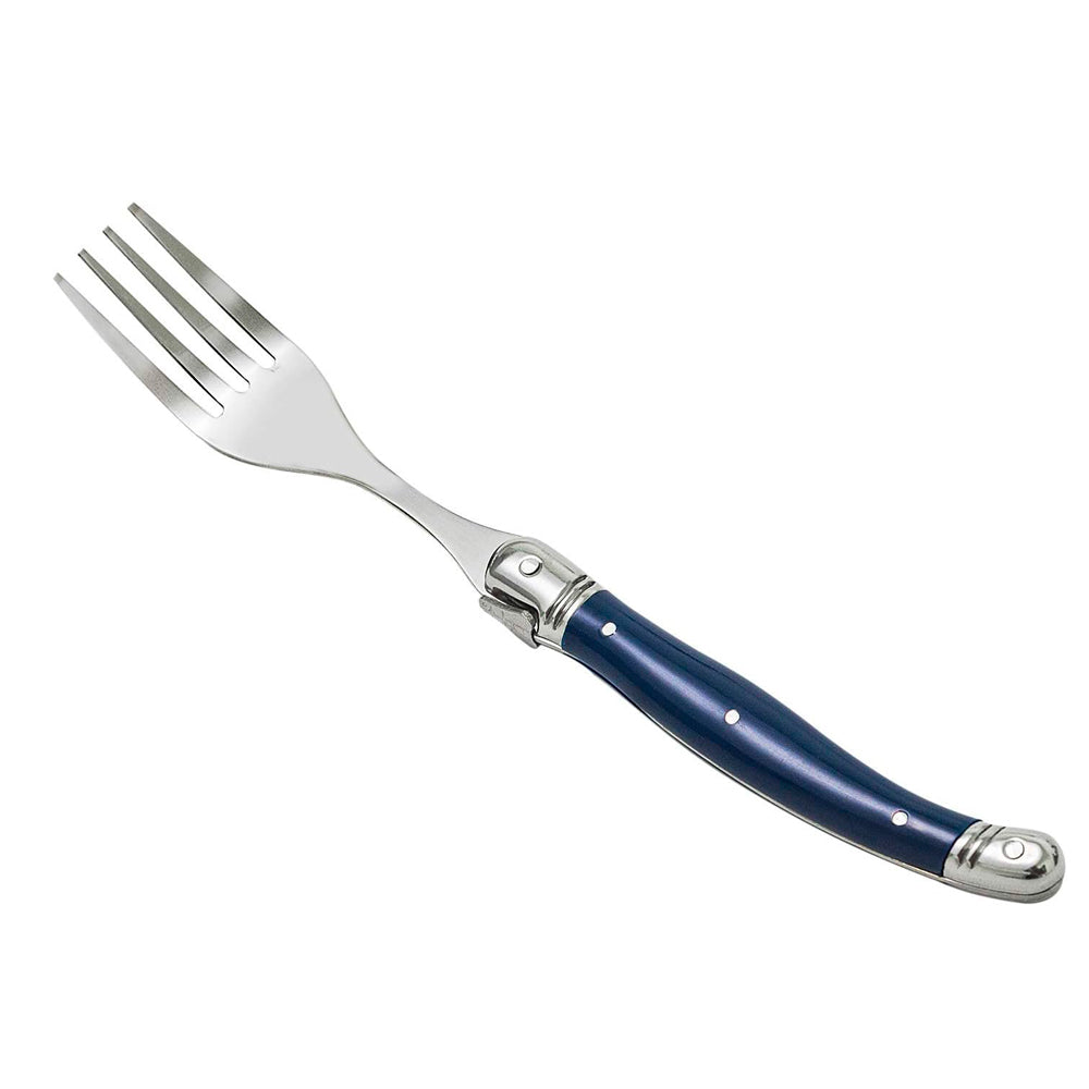 Conjunto De 6 Garfos Laguiole Luxo Em Bandeja De Madeira, Azul