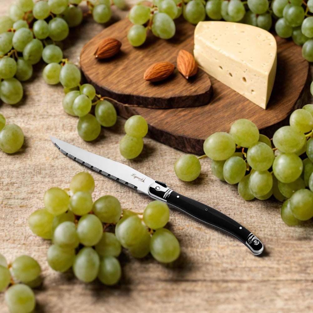 Conjunto De 6 Facas Laguiole Luxo Com Cepo De Madeira, Preto