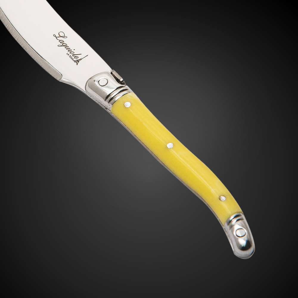 Conjunto De 4 Facas Laguiole Luxo Para Manteiga Em Bandeja De Madeira, Marfim