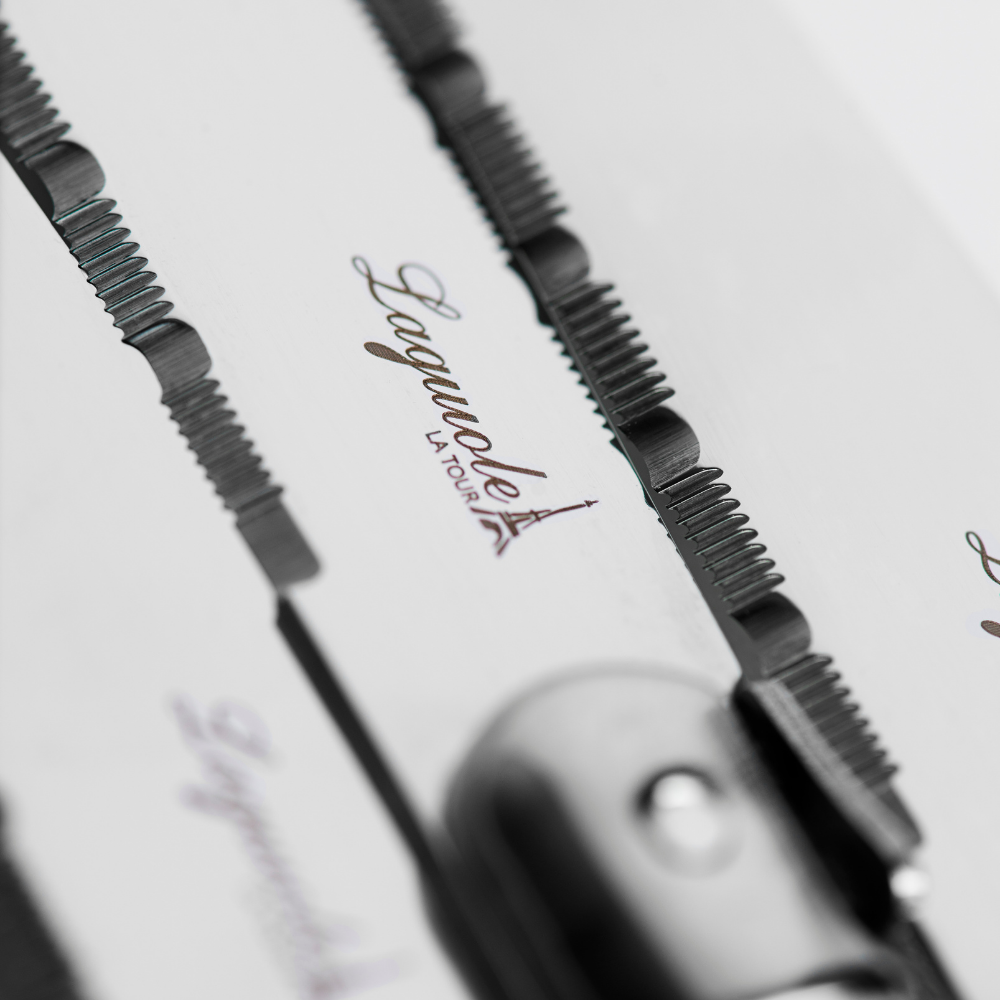 Conjunto De 6 Facas Laguiole Luxo Com Cepo De Madeira, Cinza