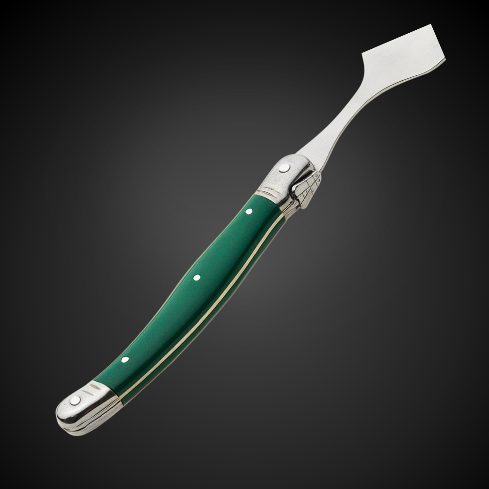 Conjunto De 6 Colheres Laguiole Luxo Em Bandeja De Madeira, Verde