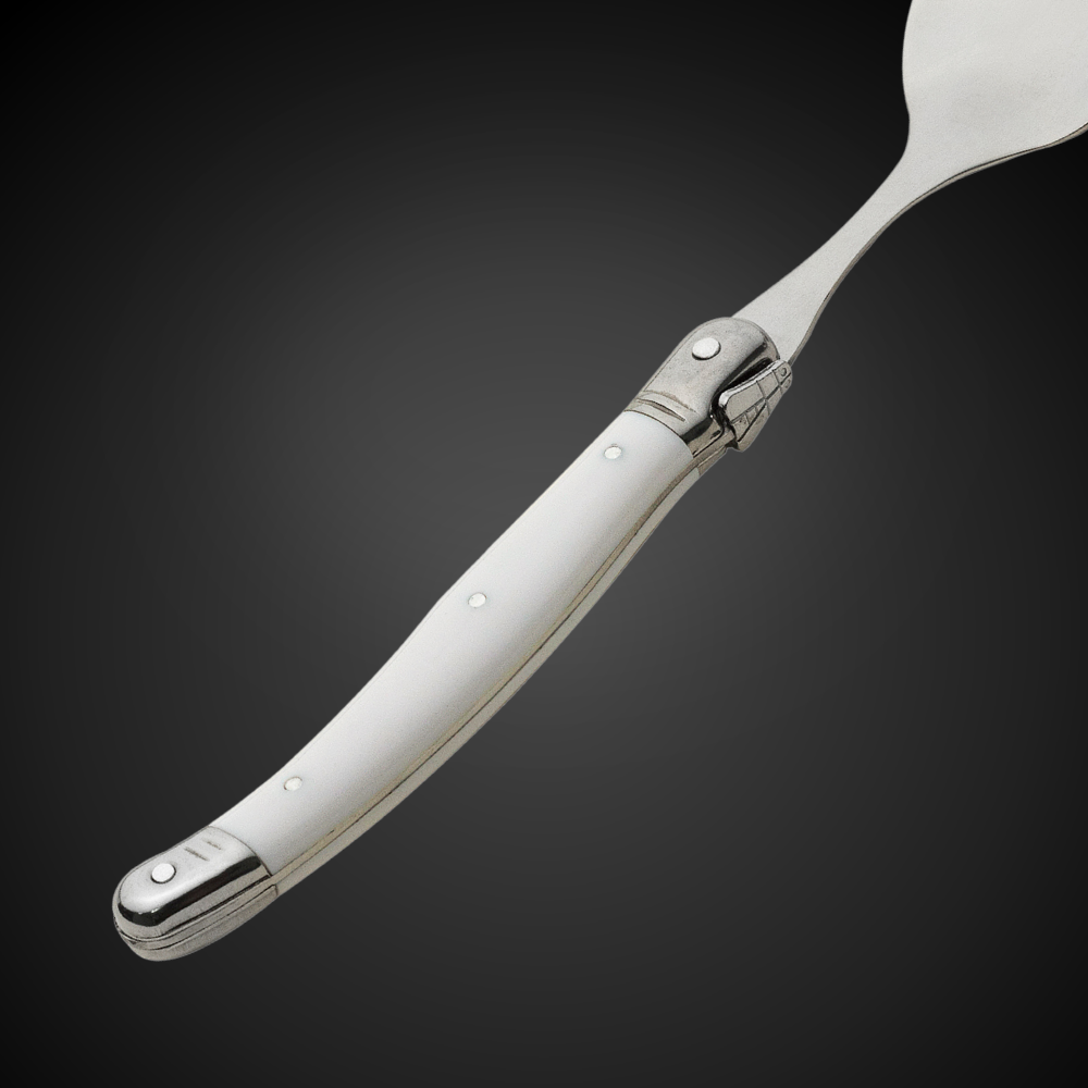 Conjunto De 6 Colheres Laguiole Luxo Em Bandeja De Madeira, Branco