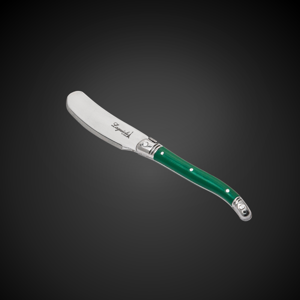 Conjunto De 3 Facas Laguiole Luxo Para Queijo Em Bandeja De Madeira, Verde