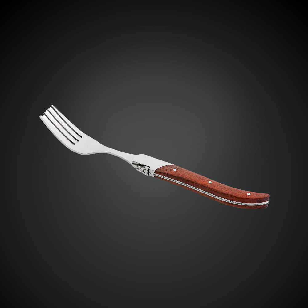 Conjunto Faca & Garfo Laguiole Ultra Premium Com Caixa Para Presente, Madeira