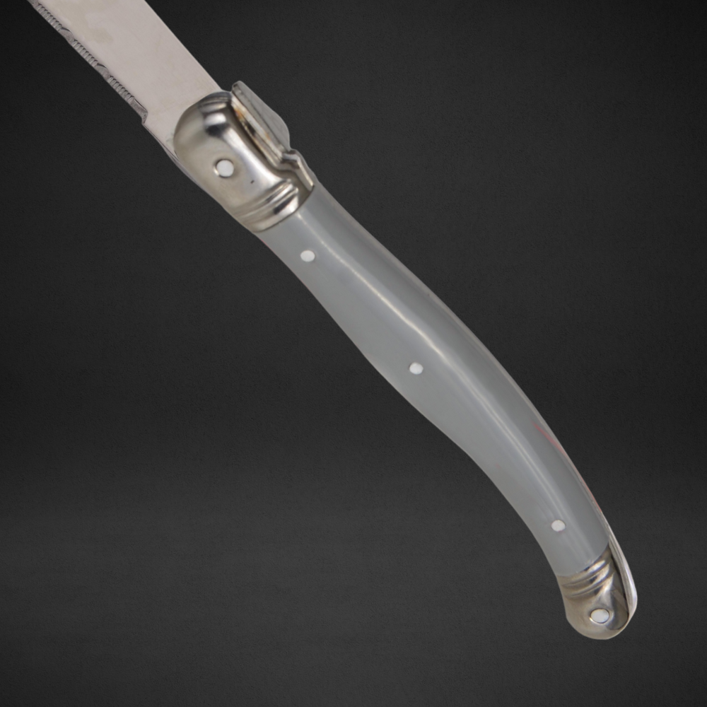 Conjunto De 6 Facas Laguiole Luxo Com Cepo De Madeira, Cinza