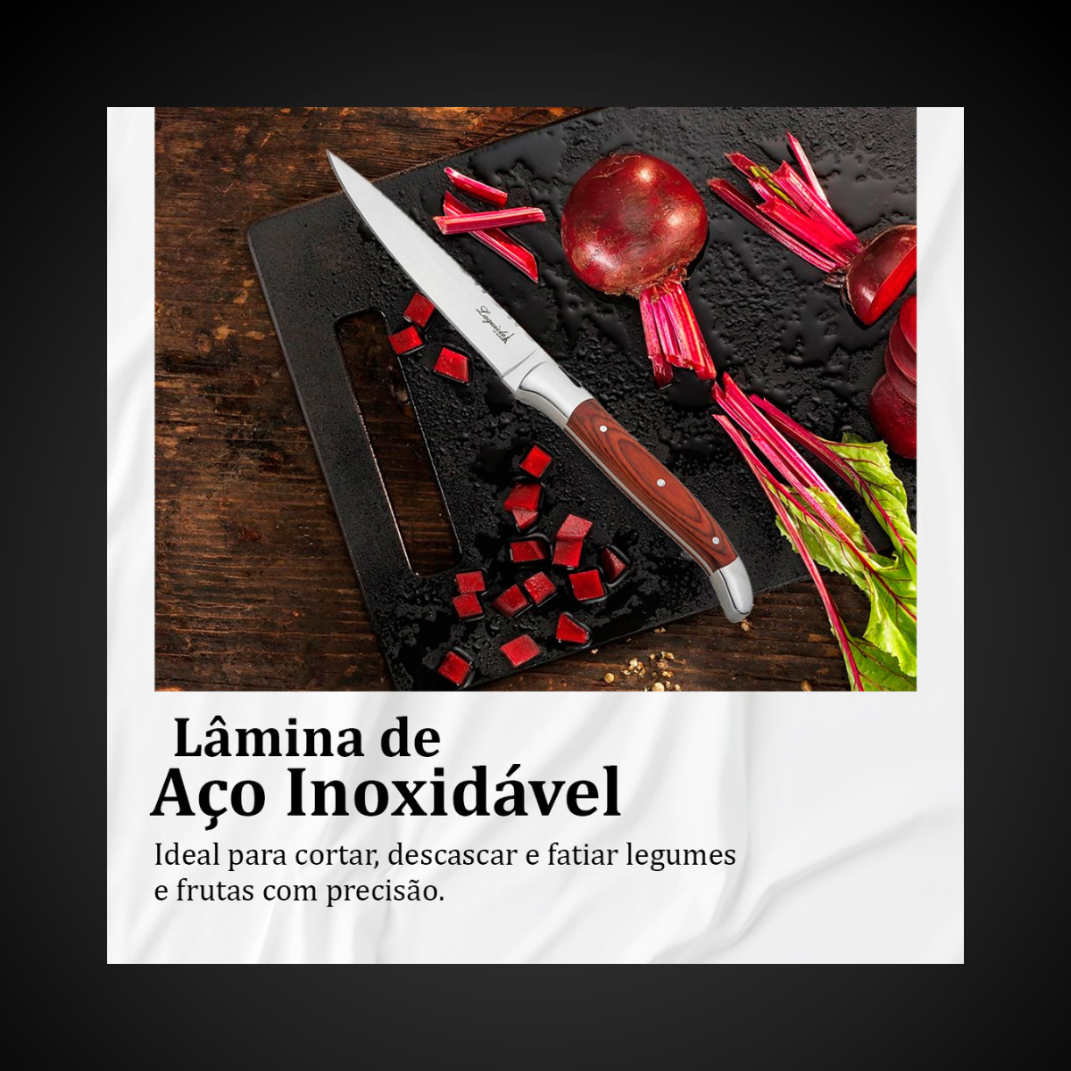 Faca Laguiole Para Legumes Ultra Premium Cabo Madeira