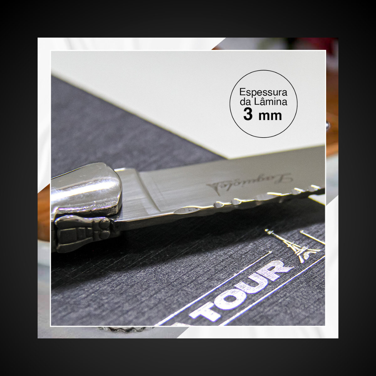 Faca Laguiole Para Legumes Ultra Premium Cabo Madeira