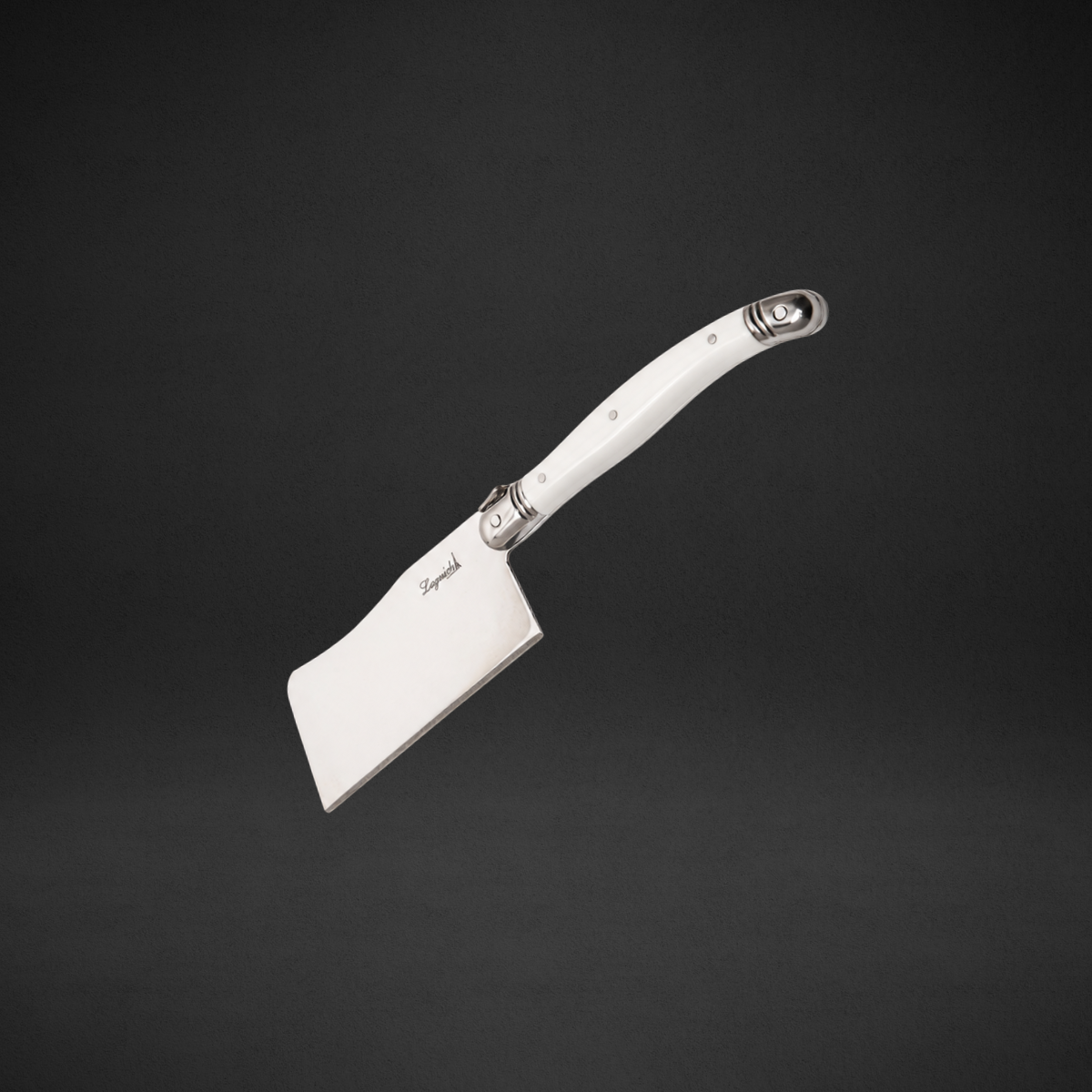 Conjunto De 3 Facas Laguiole Luxo Para Queijo Em Bandeja De Madeira, Branco