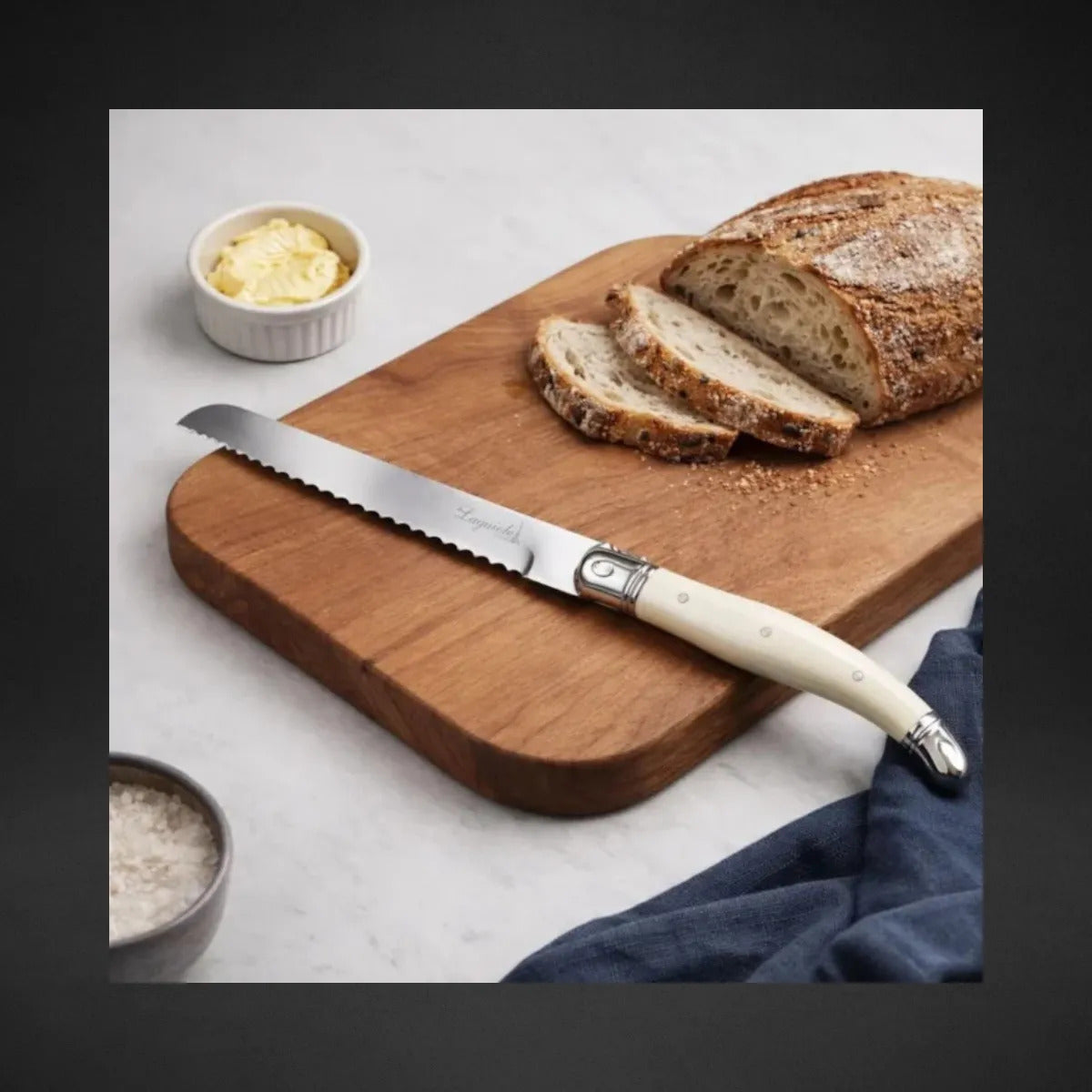 Faca De Pão Em Inox Laguiole La Tour 35,5cm Cabo Resistente