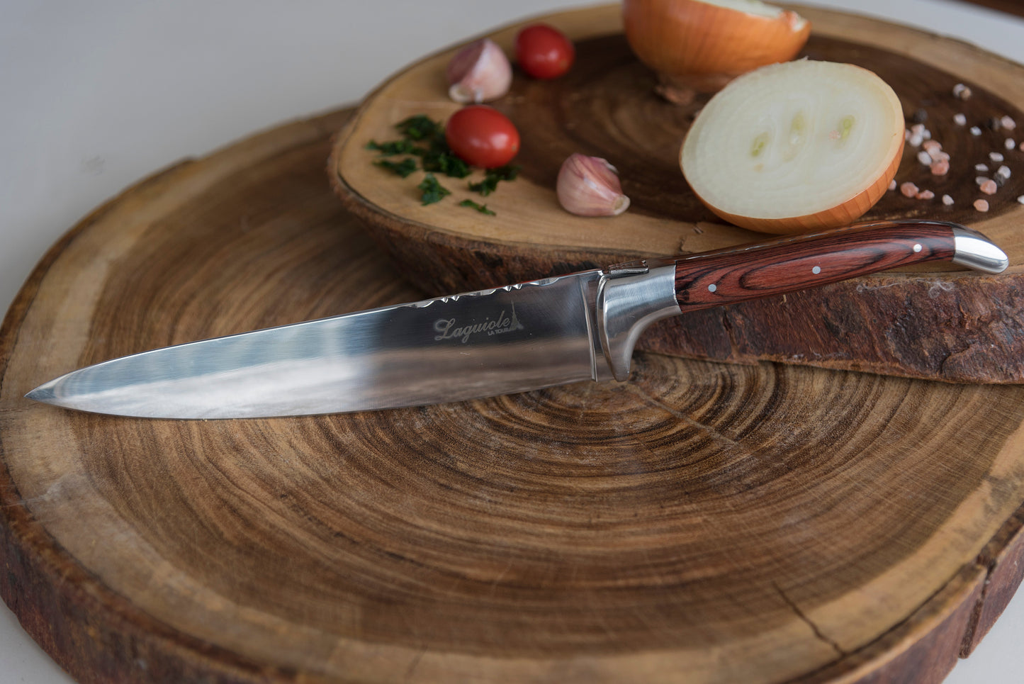 Faca Do Chef Ultra Premium Laguiole Aço Inox E Cabo de Madeira Laguiole