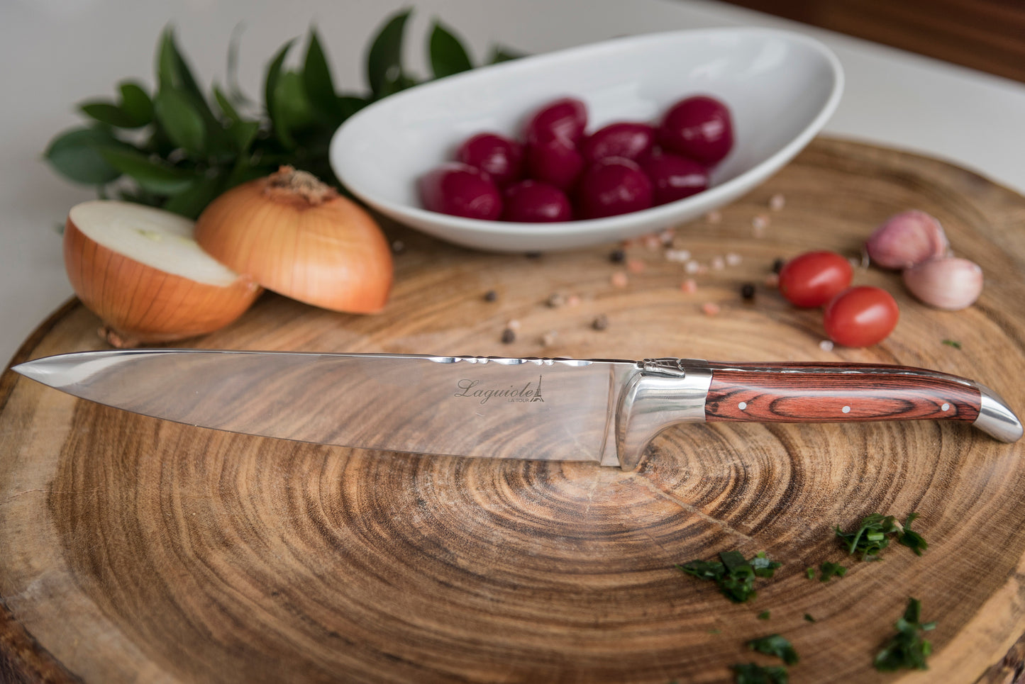 Faca Do Chef Ultra Premium Laguiole Aço Inox E Cabo de Madeira Laguiole