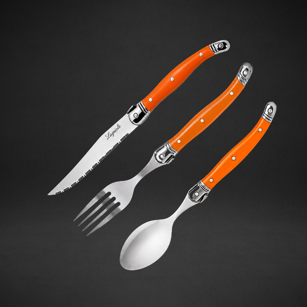 Faqueiro Laguiole La Tour 18 Peças Inox Premium Cepo Madeira 6 Facas + 6 Garfos + 6 Colheres