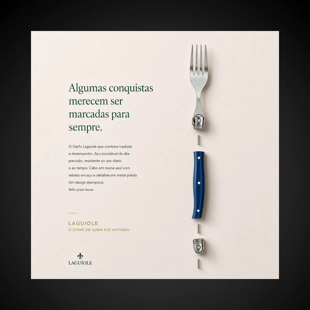 Faqueiro Laguiole La Tour 18 Peças Inox Premium Cepo Madeira 6 Facas + 6 Garfos + 6 Colheres