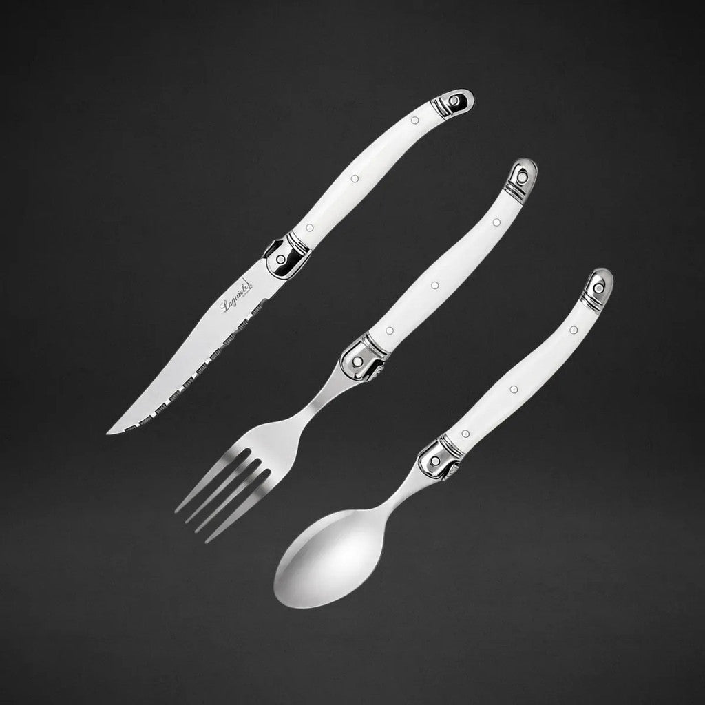 Faqueiro Laguiole La Tour 18 Peças Inox Premium Cepo Madeira 6 Facas + 6 Garfos + 6 Colheres